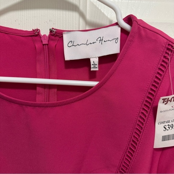 Charles Henry Bell Sleeve Mini Dress in Pink Size Large - Picture 3 of 5